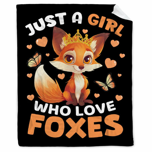Just a Girl Who Loves Foxes Blanket Warm Soft Throw 40x50 Kids