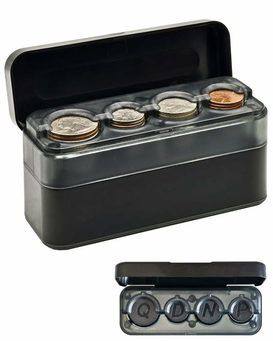 JETOO Car Coin Holder Organizer Large Capacity Universal Storage 2 Pack