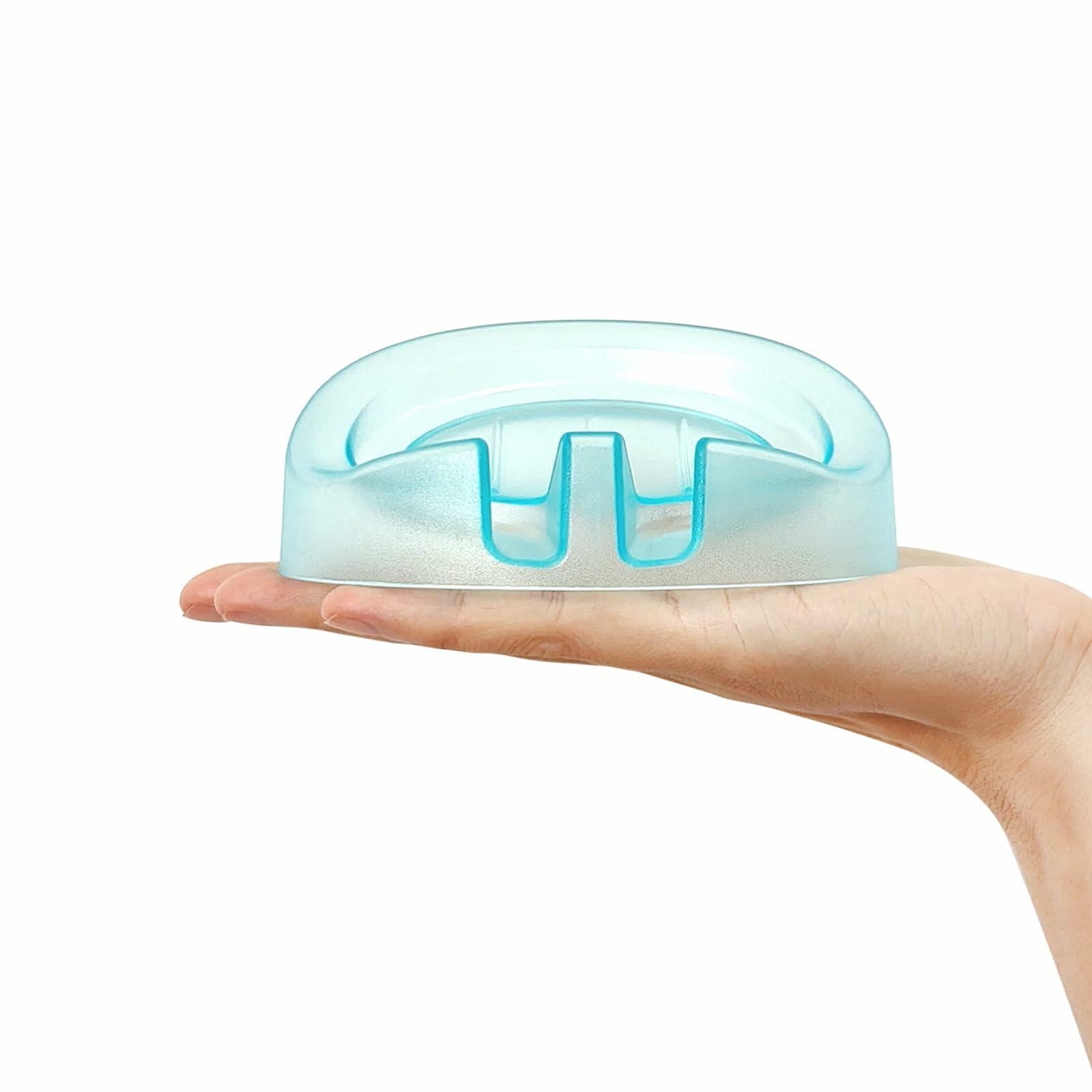 Self Draining Soap Dishes 2-Pack Waterfall Drainer Holder Blue Bathroom Kitchen