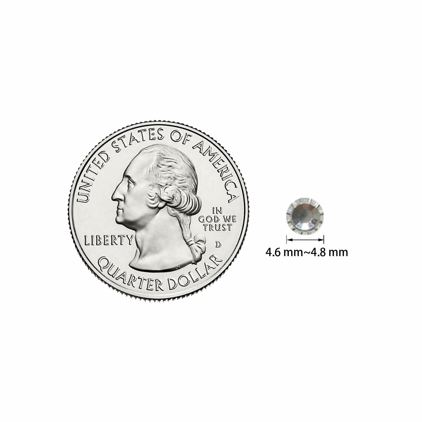 1440 Pcs Flatback Crystal Rhinestones 4.6-4.8mm Glitter Nail Craft Bling