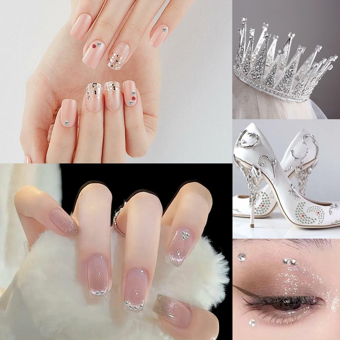 1440 Pcs Flatback Crystal Rhinestones 4.6-4.8mm Glitter Nail Craft Bling