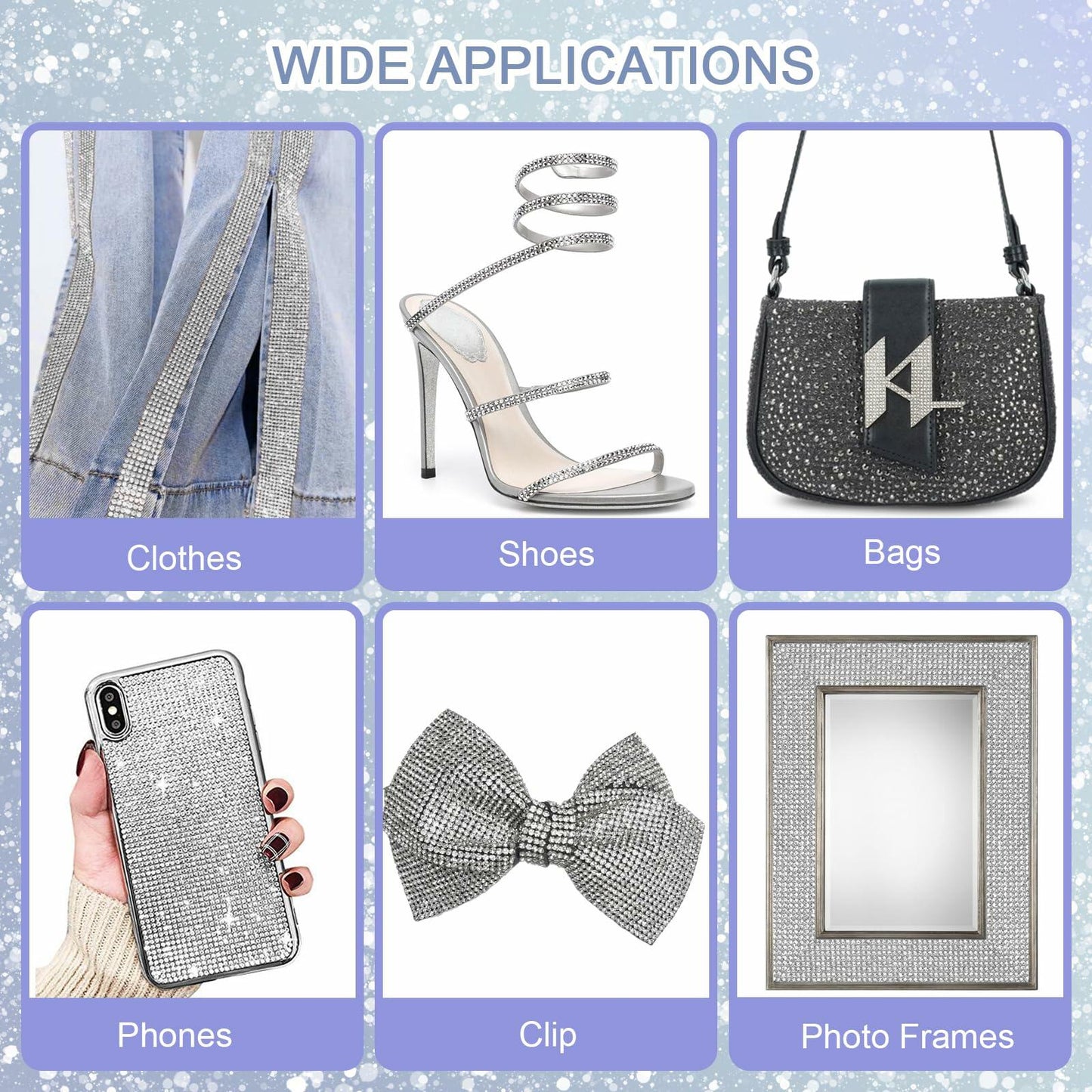 8 Rolls Rhinestone Ribbons Self Adhesive Diamond Bling 8 Yards DIY Crafts