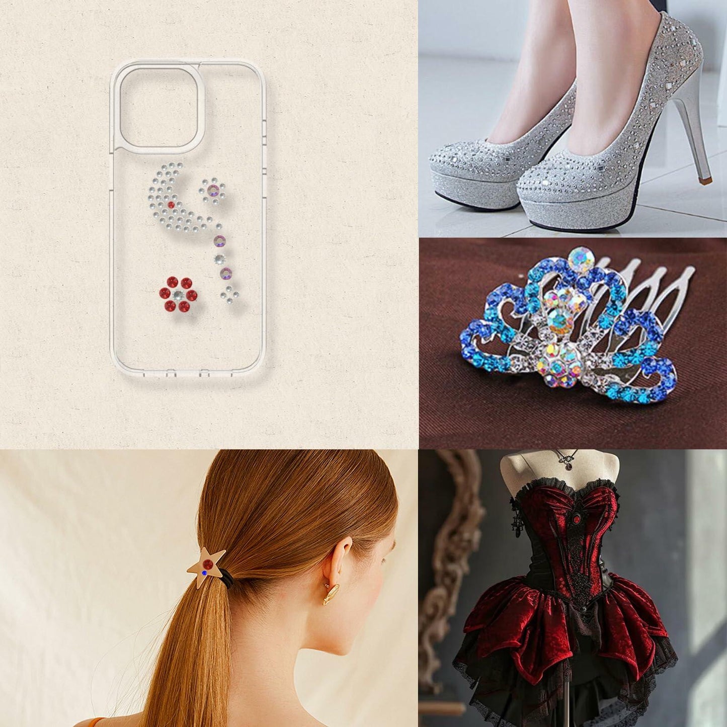 1440 Pcs Flatback Crystal Rhinestones 4.6-4.8mm Glitter Nail Craft Bling