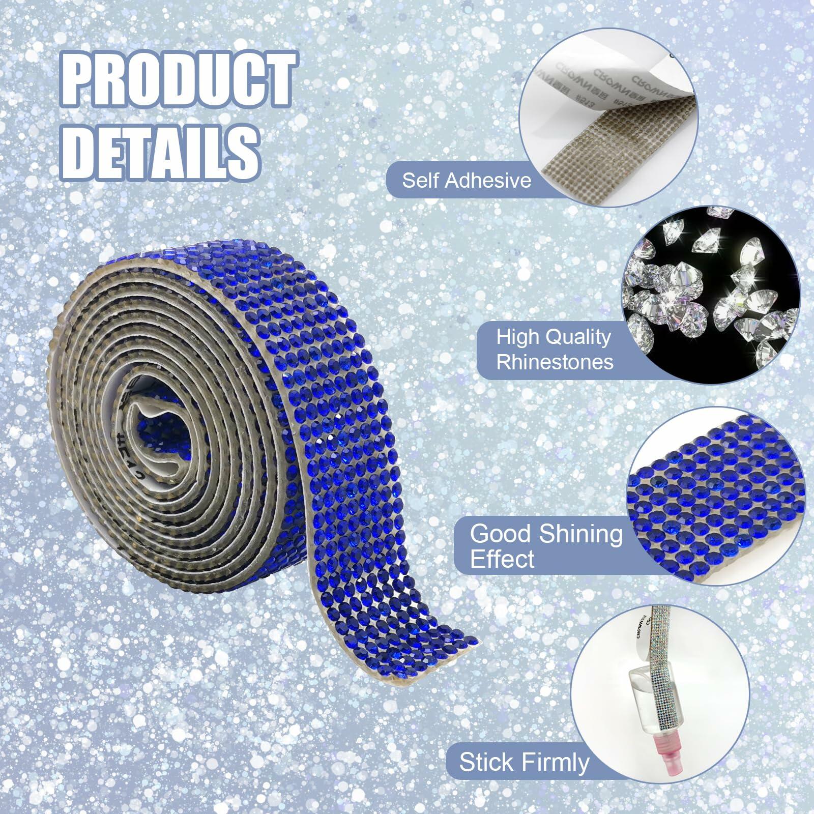 8 Rolls Rhinestone Ribbons Self Adhesive Diamond Bling 8 Yards DIY Crafts