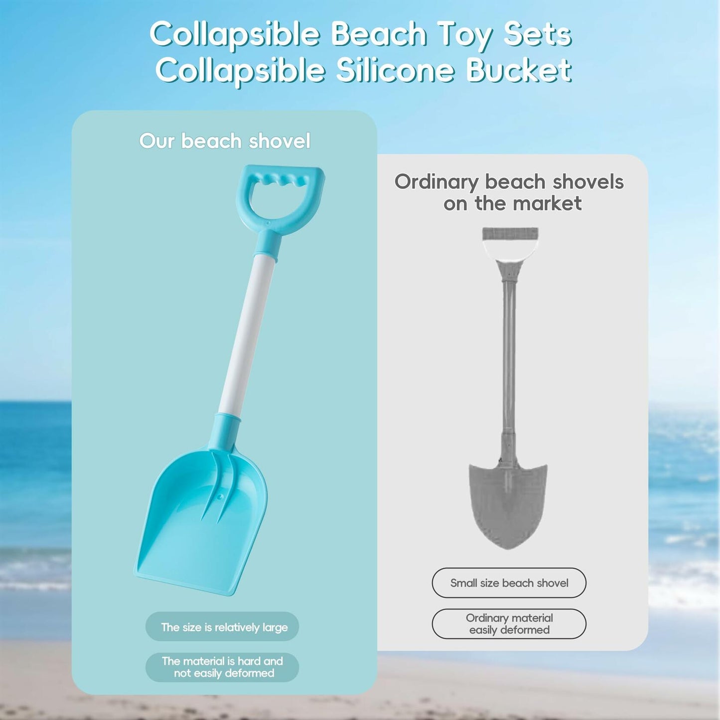 Beach Toys for Kids 19 PCS Sandcastle Set Bucket Shovel Mesh Bag