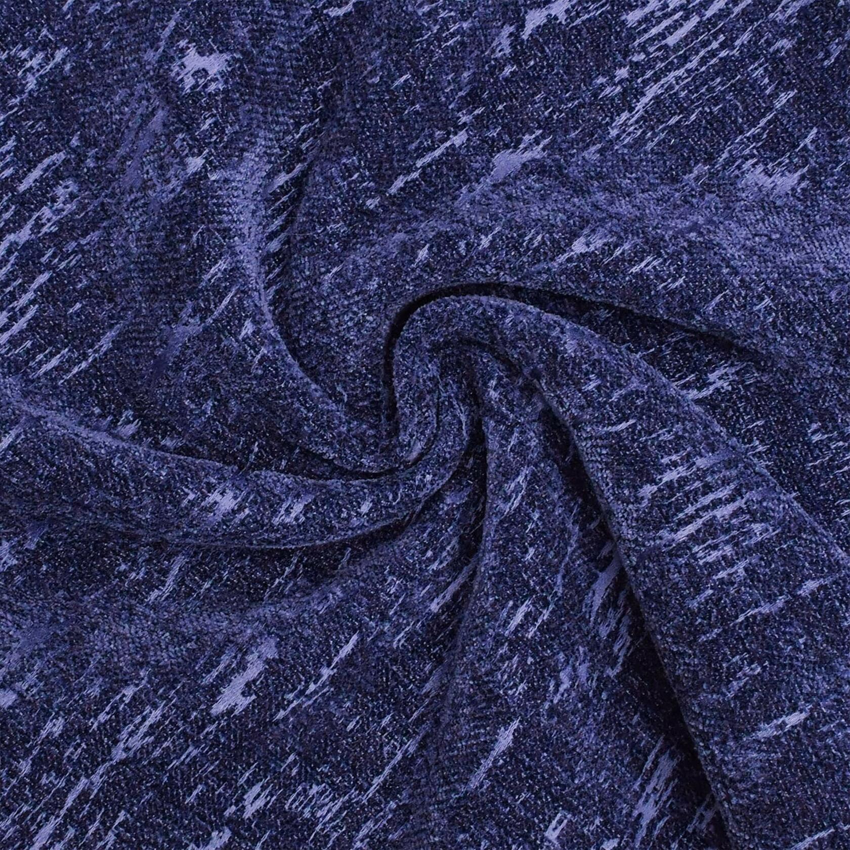 CaliTime Marbling Jacquard Chenille Throw Pillow Cases 12x20 Navy Blue 2 Pack