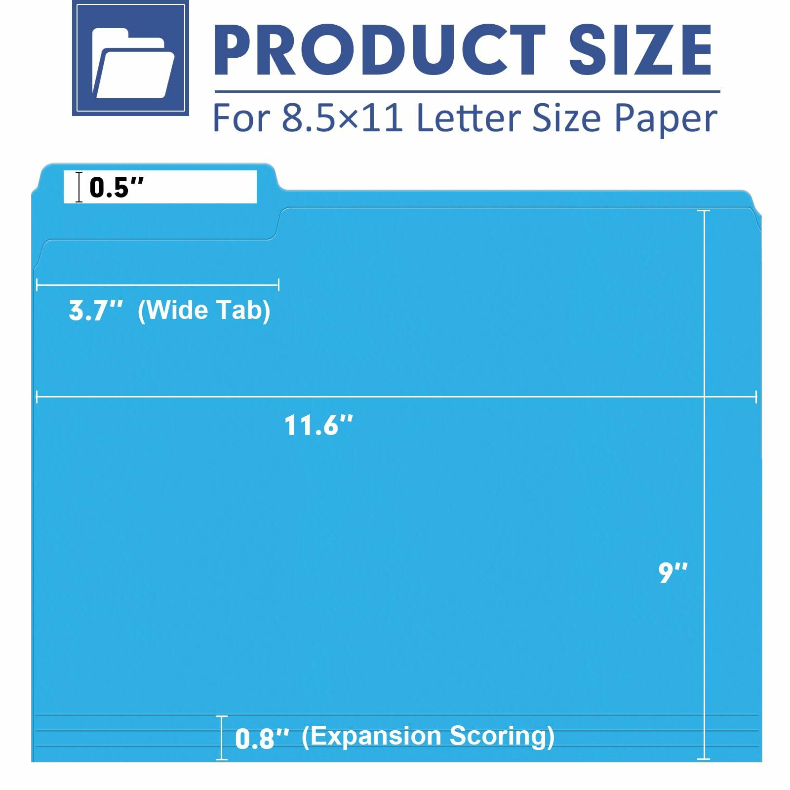 [Like New] PANDRI File Folder 120 Pack Letter Size 1/3 Cut Tab Assorted Colors