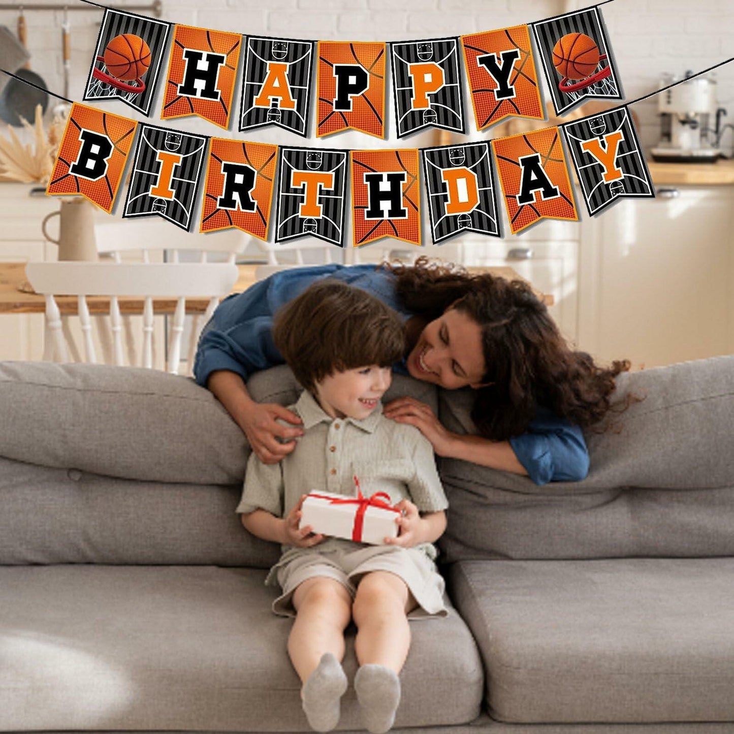 GLASNES Basketball Birthday Banner Happy Birthday Party Decoration