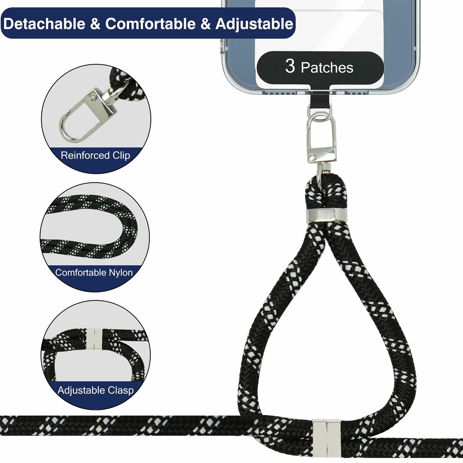 LOHASICDESIGN Adjustable Detachable Phone Lanyard Pink 31.5in