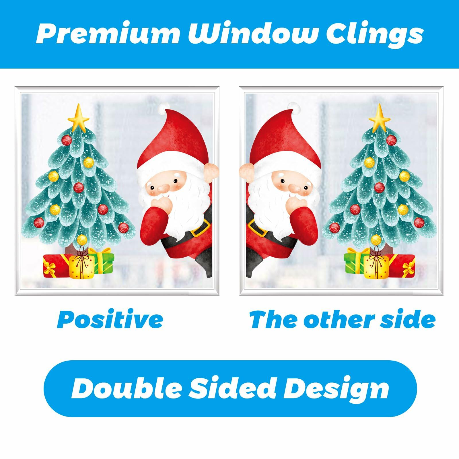 210Pcs Double-Sided Christmas Window Clings Stickers for Glass - 9 Sheets