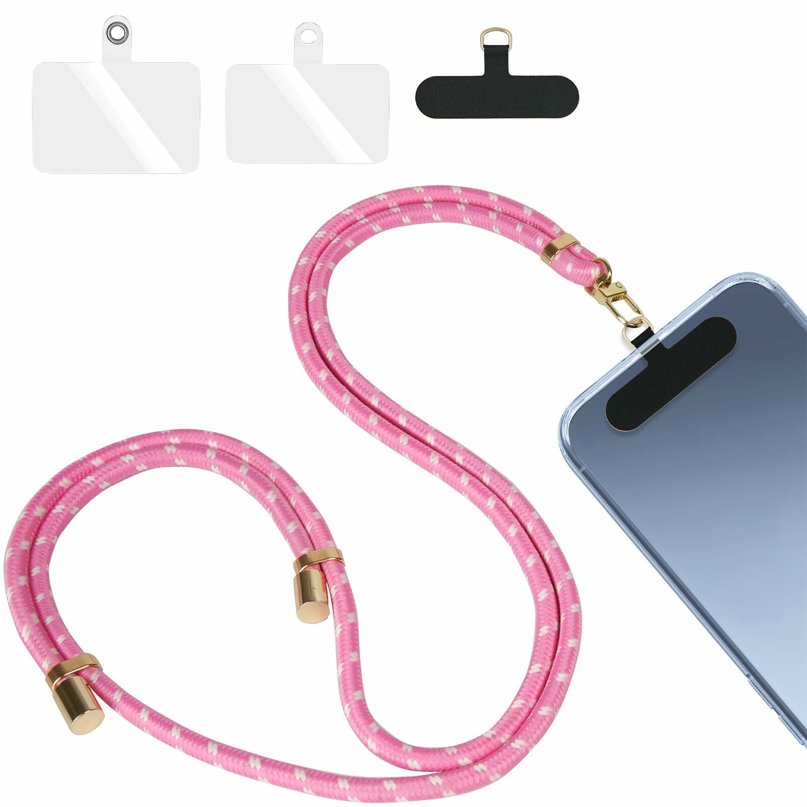 LOHASICDESIGN Adjustable Detachable Phone Lanyard Pink 31.5in