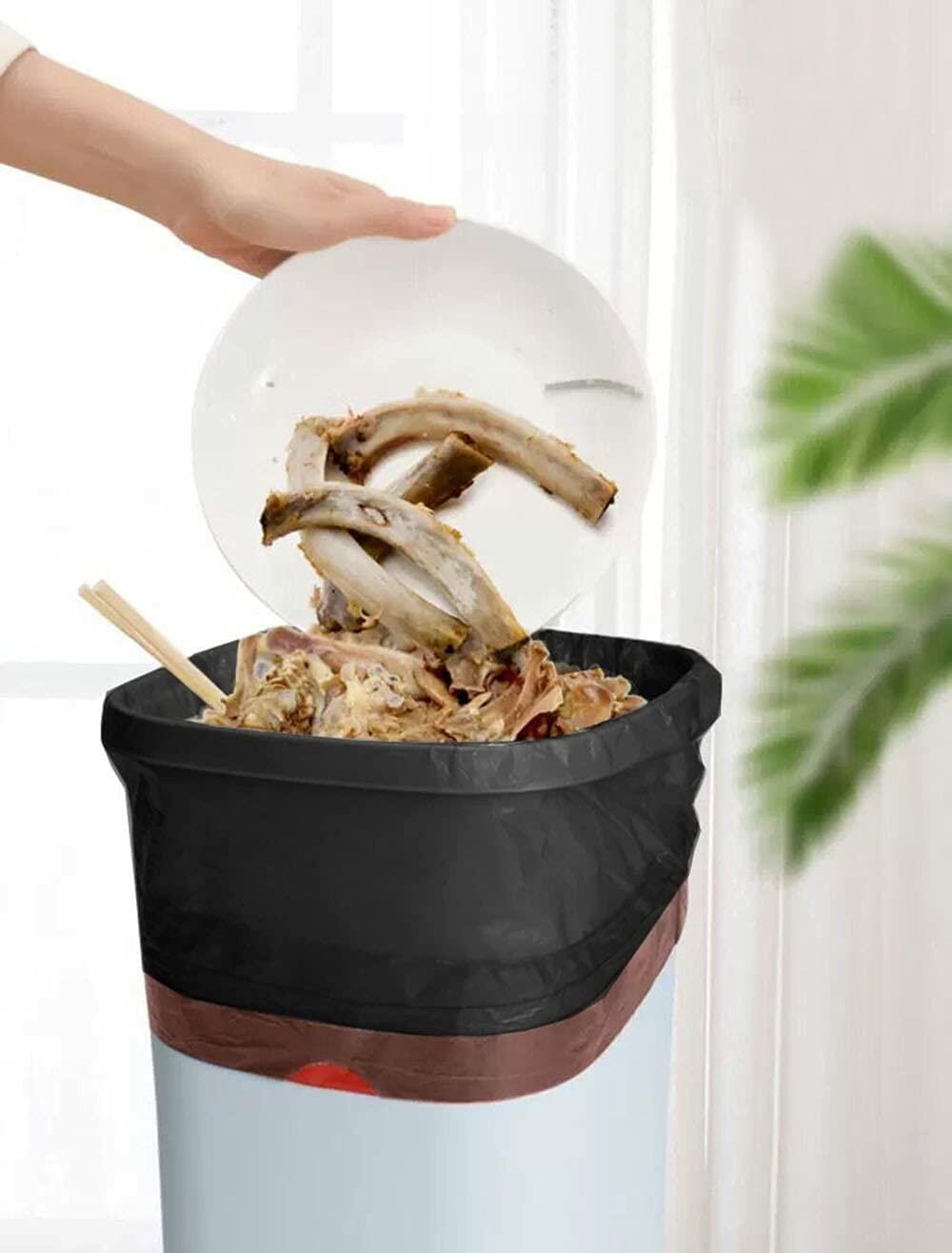 Feisco 8 Gallon Black Trash Bags 30L Drawstring 90 Count 0.9 Mil