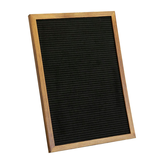Flash Furniture Gracie 12x17 Letter Board Black Felt Torched Wood w/389 Letters