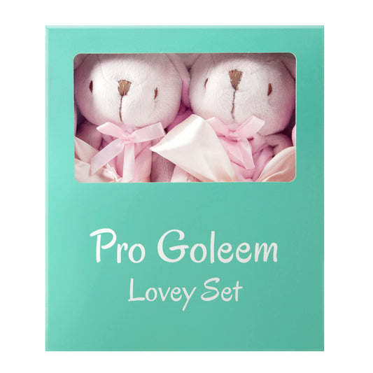 Pro Goleem Bunny Security Blanket Baby Lovey Pink 2 Pack Soft Infant Toy
