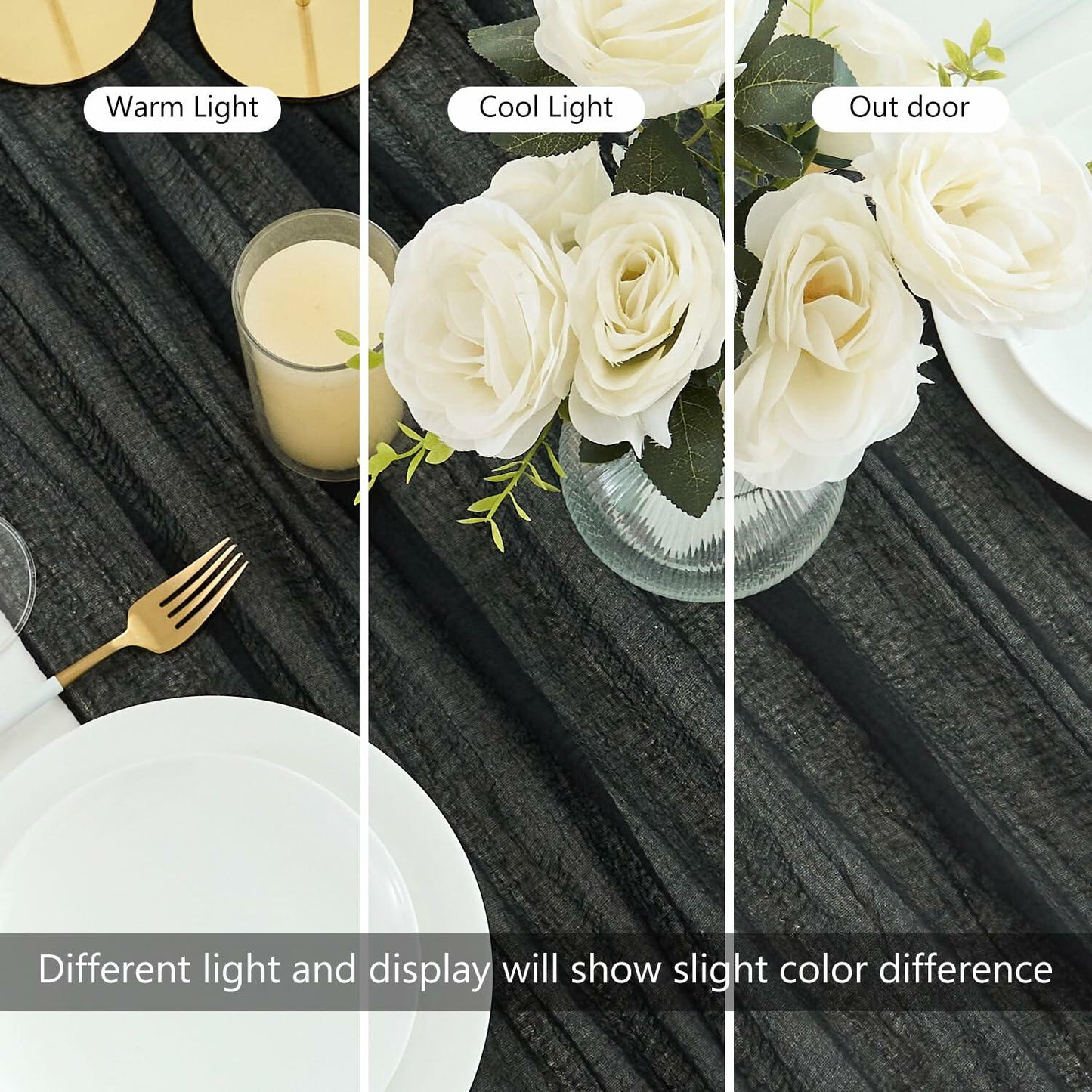 Putros Cheesecloth Table Runner Misty Rose 10FT 6pcs Boho Gauze 120 Inch