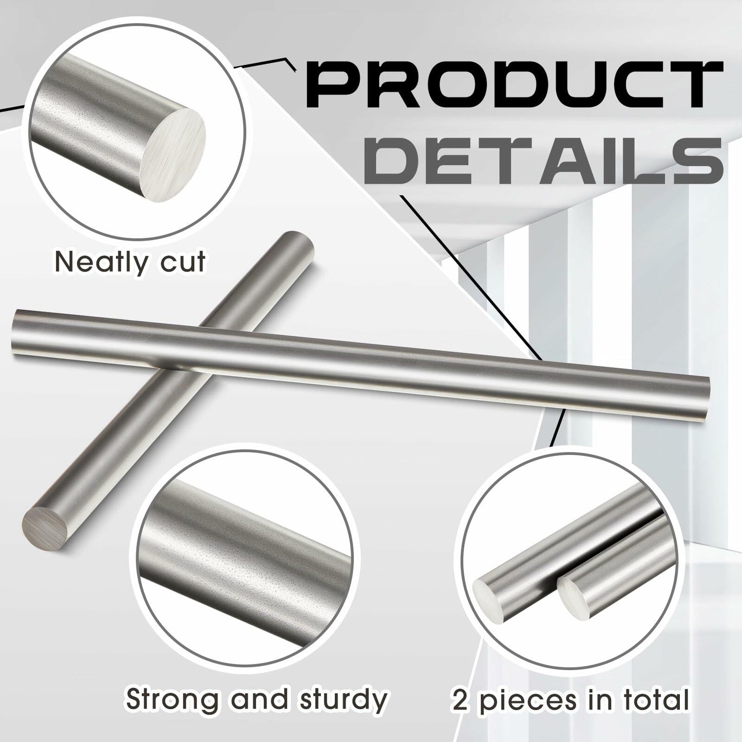 [Like New] Zonon Steel Cold Rolled Round Bar 0.79" Dia x 12" Length Mild Steel 2 Pcs