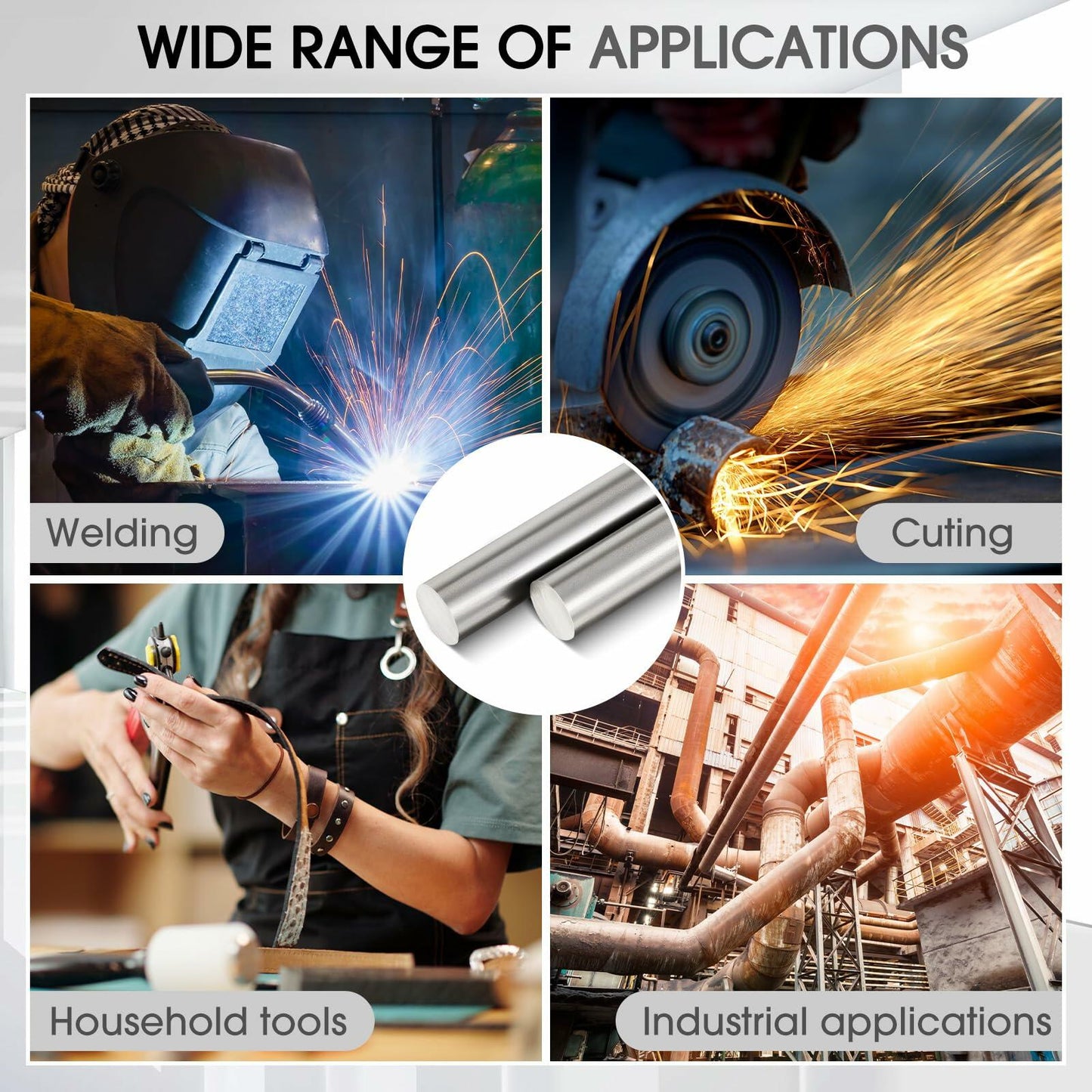 [Like New] Zonon Steel Cold Rolled Round Bar 0.79" Dia x 12" Length Mild Steel 2 Pcs