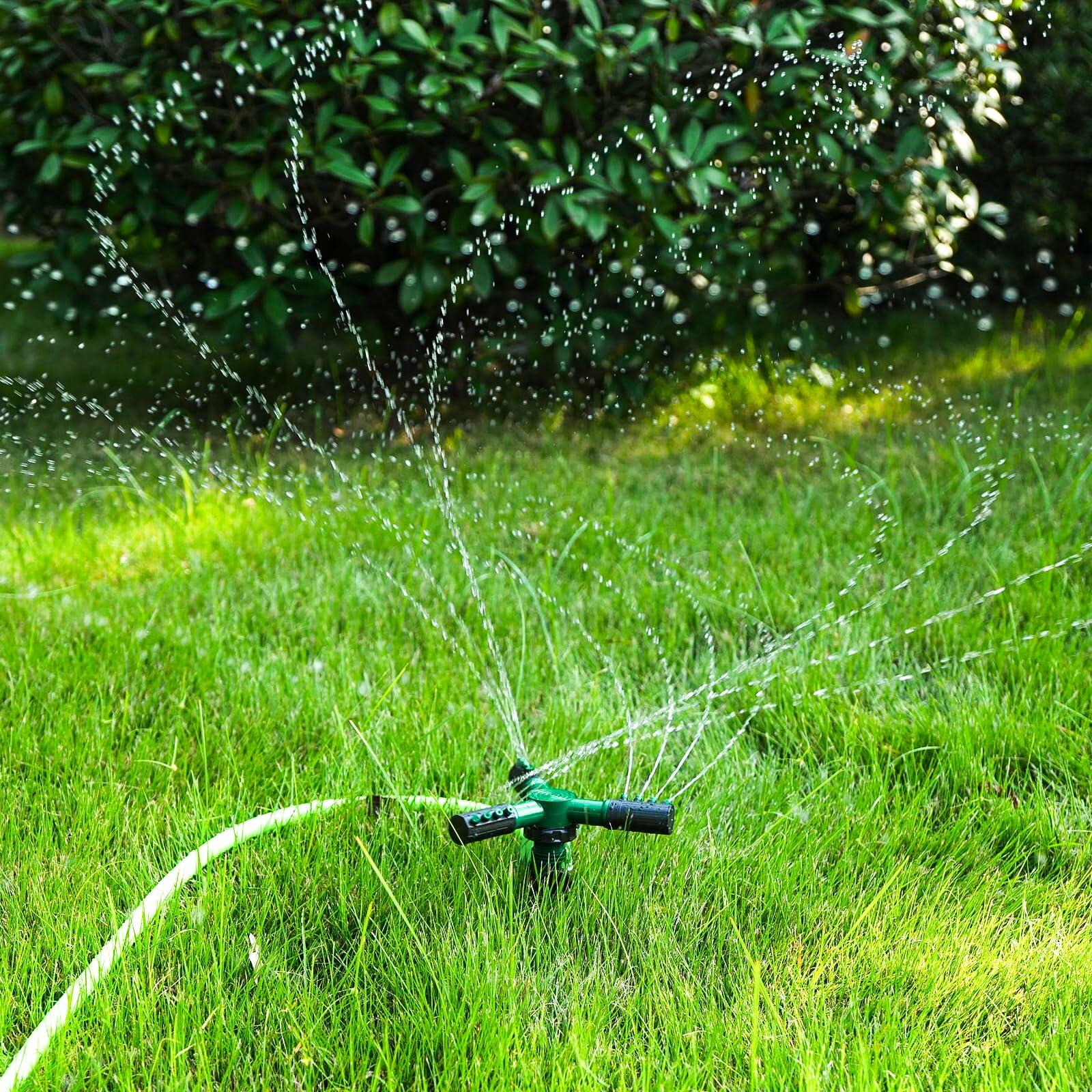 Gyrivav 360° Rotating Metal Lawn Sprinkler Fits 1/2'' Hose Heavy Duty