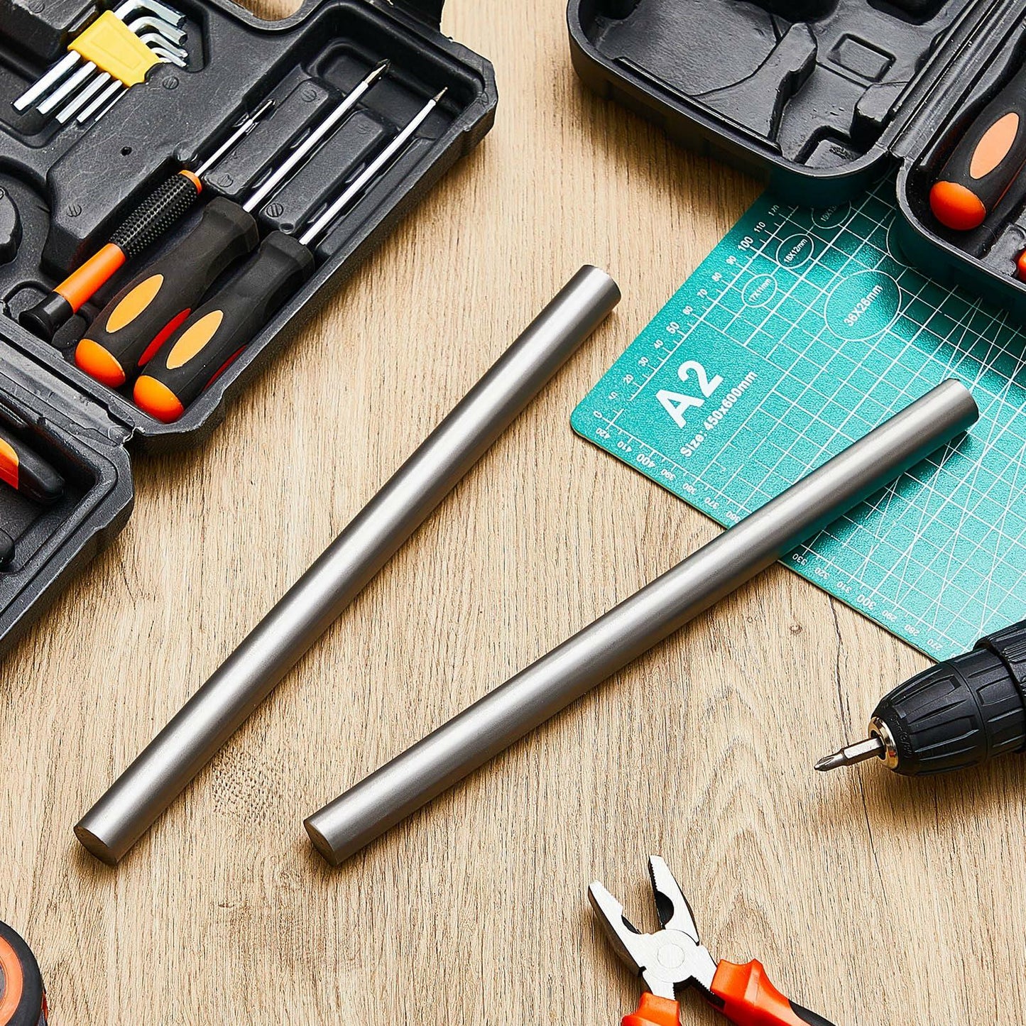 [Like New] Zonon Steel Cold Rolled Round Bar 0.79" Dia x 12" Length Mild Steel 2 Pcs