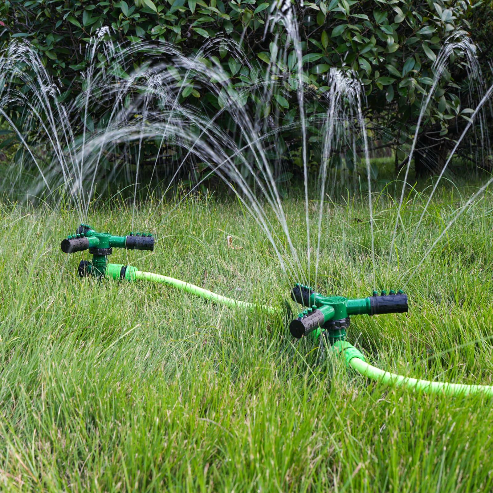 Gyrivav 360° Rotating Metal Lawn Sprinkler Fits 1/2'' Hose Heavy Duty