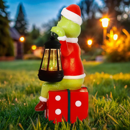 Solar Light Garden Statue Resin Outdoor Christmas Decoration Style 1