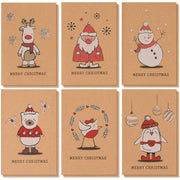 BEST PAPER GREETINGS Christmas Cards 36 Pack 4x6 Kraft Paper Red White Envelopes