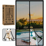 Magnetic Screen Door Mesh Black Fits Door Size 34x82, Screen 36x83 Inch
