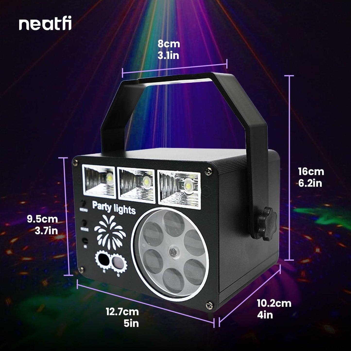 Neatfi Sound Activated Party Light with Remote Control Black Indoor DJ