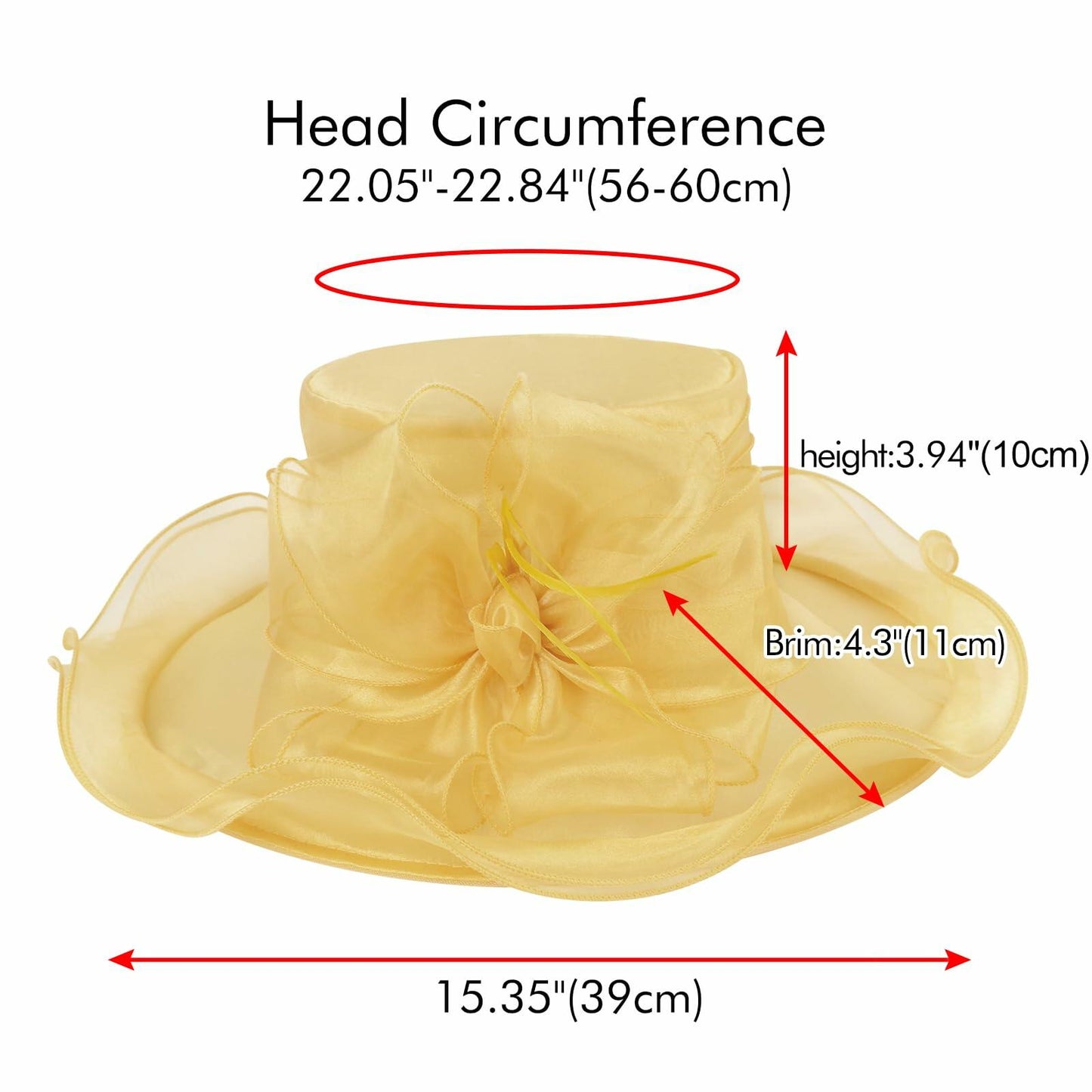 Derby Hats Women Organza Kentucky Fascinator UV Protection Sun Hat