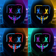 GIMMYFIVE 4 Pack LED Scary Halloween Masks Light Up Purge Costume