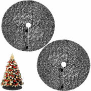 2 Pcs Black Sequin Tree Skirt 15 Inch Glitter Shiny Christmas Decoration