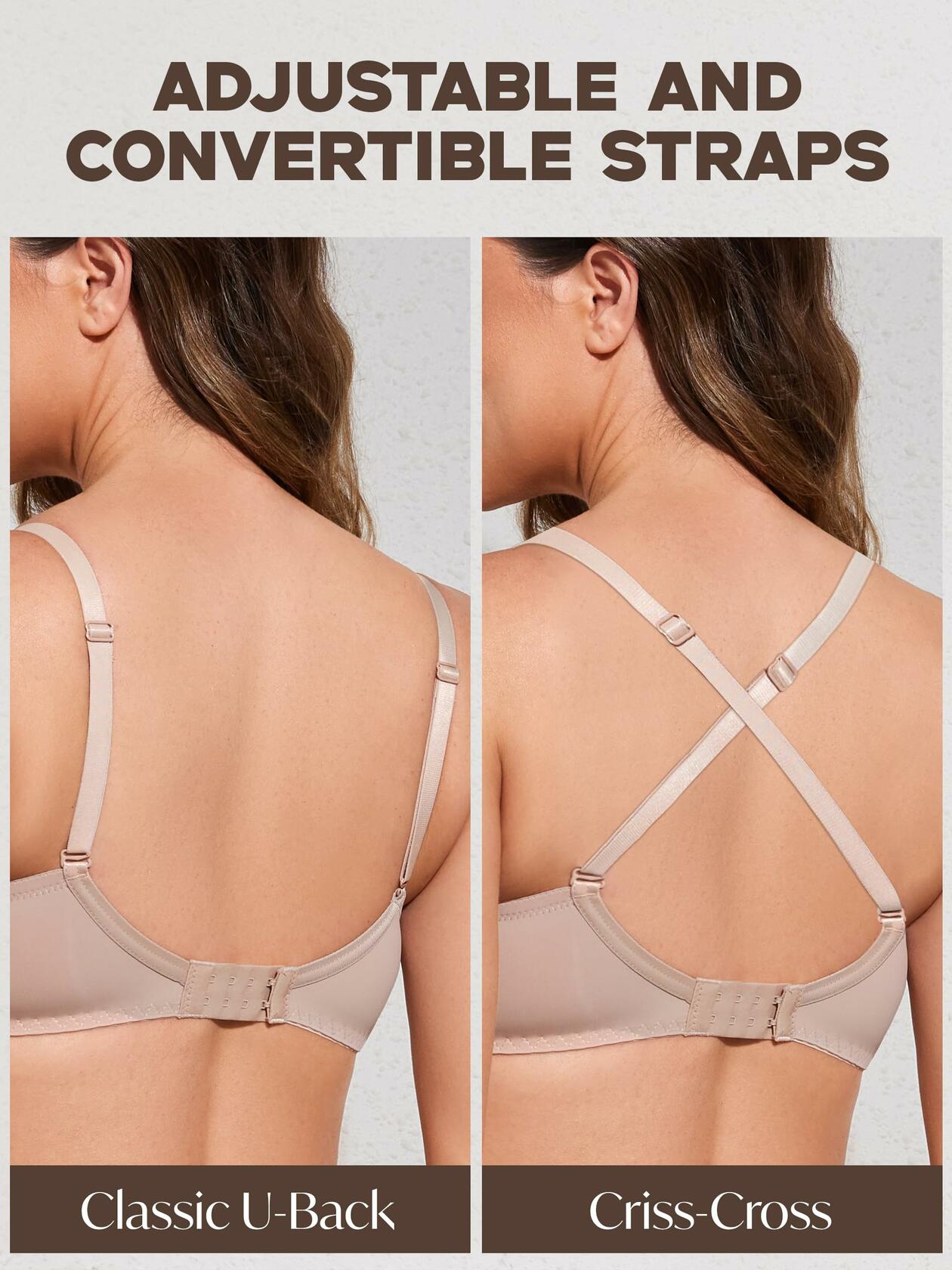 IHOIU Women's Lace Push Up Bra Padded Underwire Convertible White Size 38C