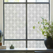 HYOUBALA Window Privacy Film UV Protection Non-Adhesive Begonia 17.5x78.7