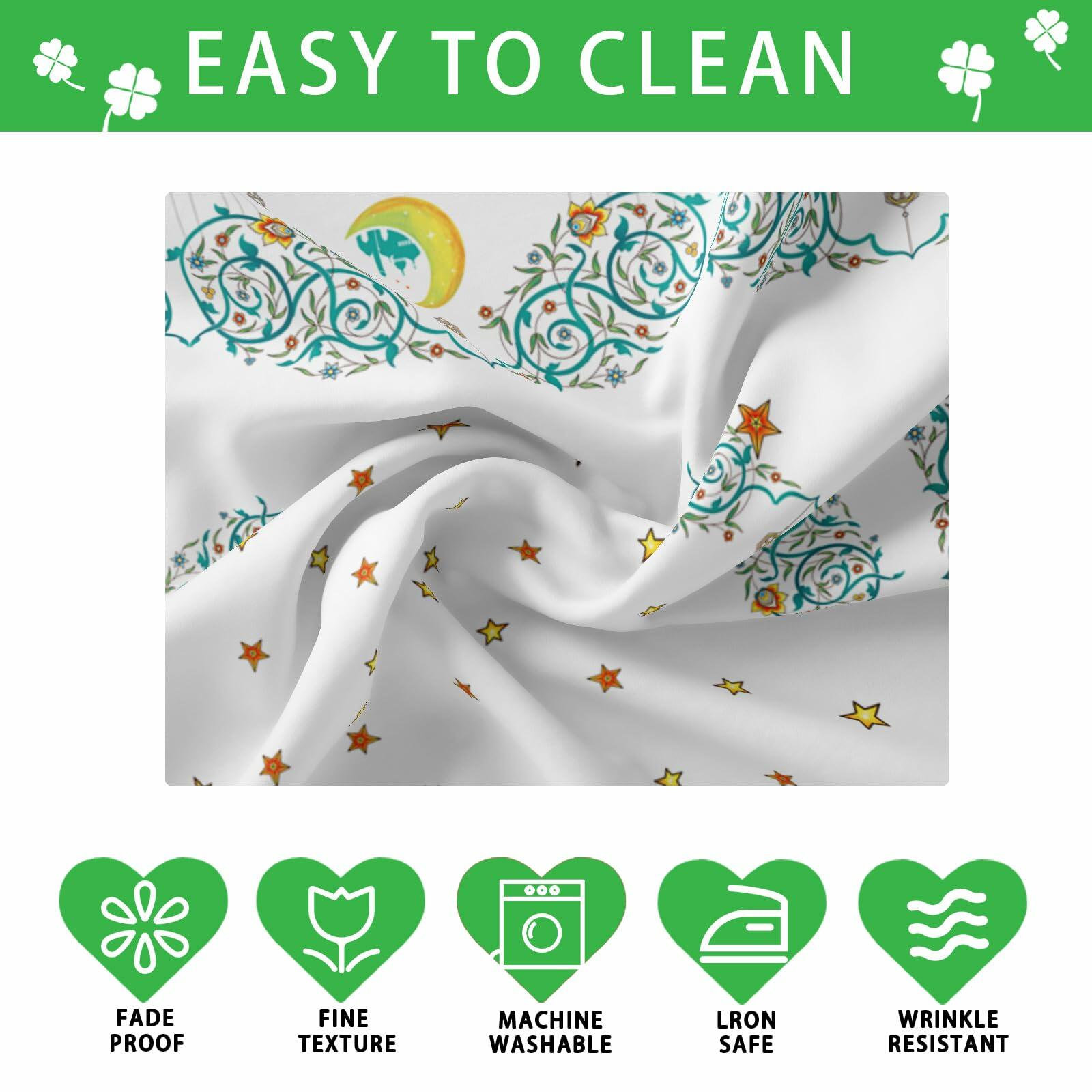 BOTB LIHM Eid Al-Fitr Ramadan Tablecloth 60x84" Stars & Moons Rectangle