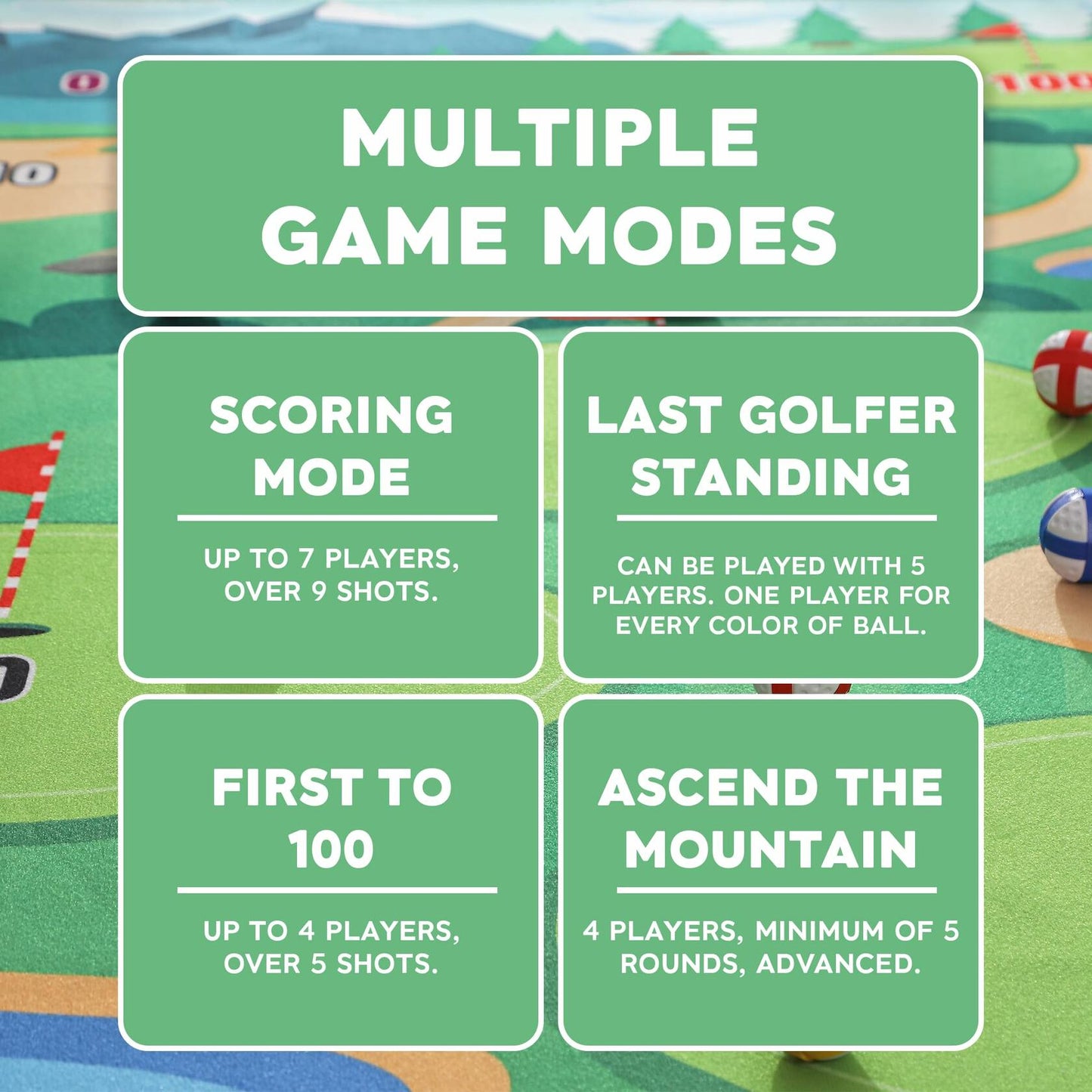 Ecozen Golf Chipping Game Set with Turf Mat Club Balls Carry Bag