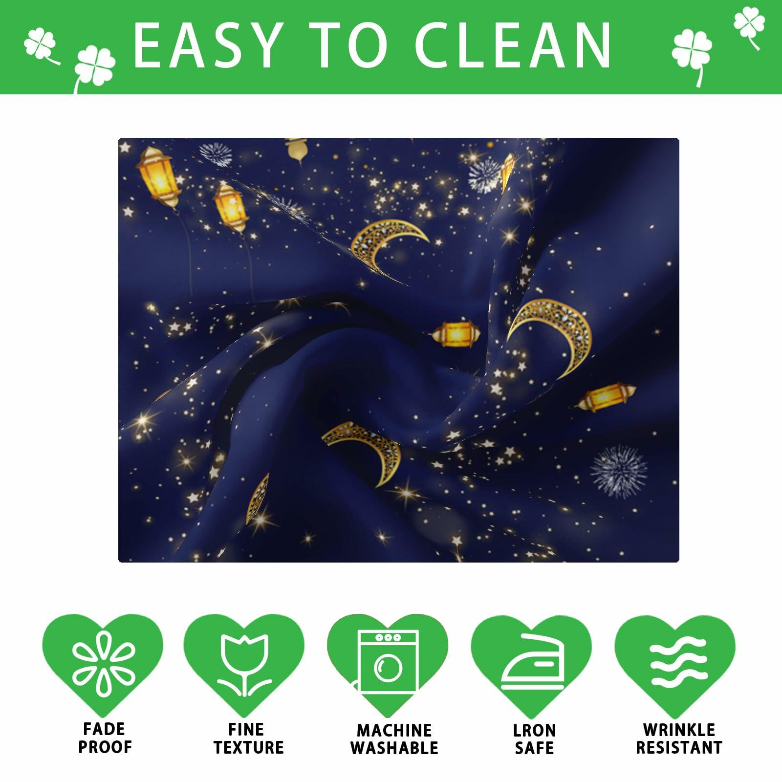 BOTB LIHM Eid Ramadan Tablecloth 60x84" Castle Lantern Stars & Moon