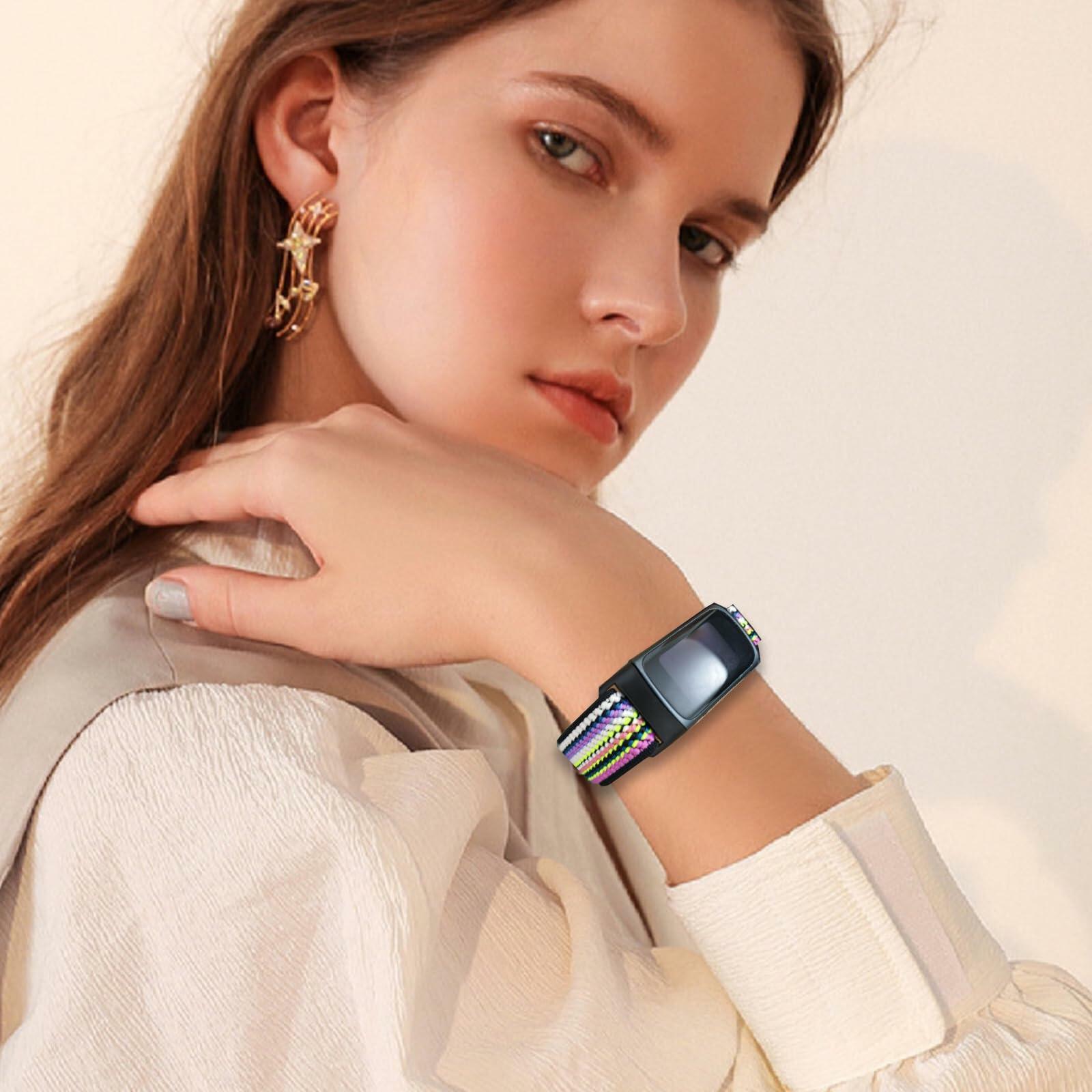 Yibcaiic Adjustable Stretchy Bands Compatible Fitbit Charge 5 Wristbands