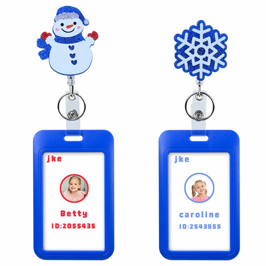 Easter Nurse Retractable Badge Holder Snowman Clip Hard Plastic Reel