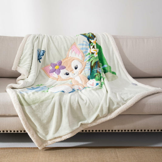 COSUSKET Kids LinaBell 3D Embroidery Sherpa Throw Blanket 50x60in
