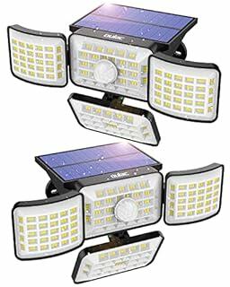 Solar 250 LED Motion Sensor Outdoor Lights IP65 Waterproof 2Pack
