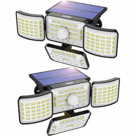 Solar 250 LED Motion Sensor Outdoor Lights IP65 Waterproof 2Pack