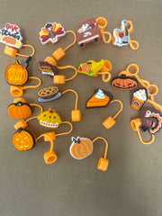 16 PCS Thanksgiving Silicone Straw Caps for Stanley Cup 10mm Design 4