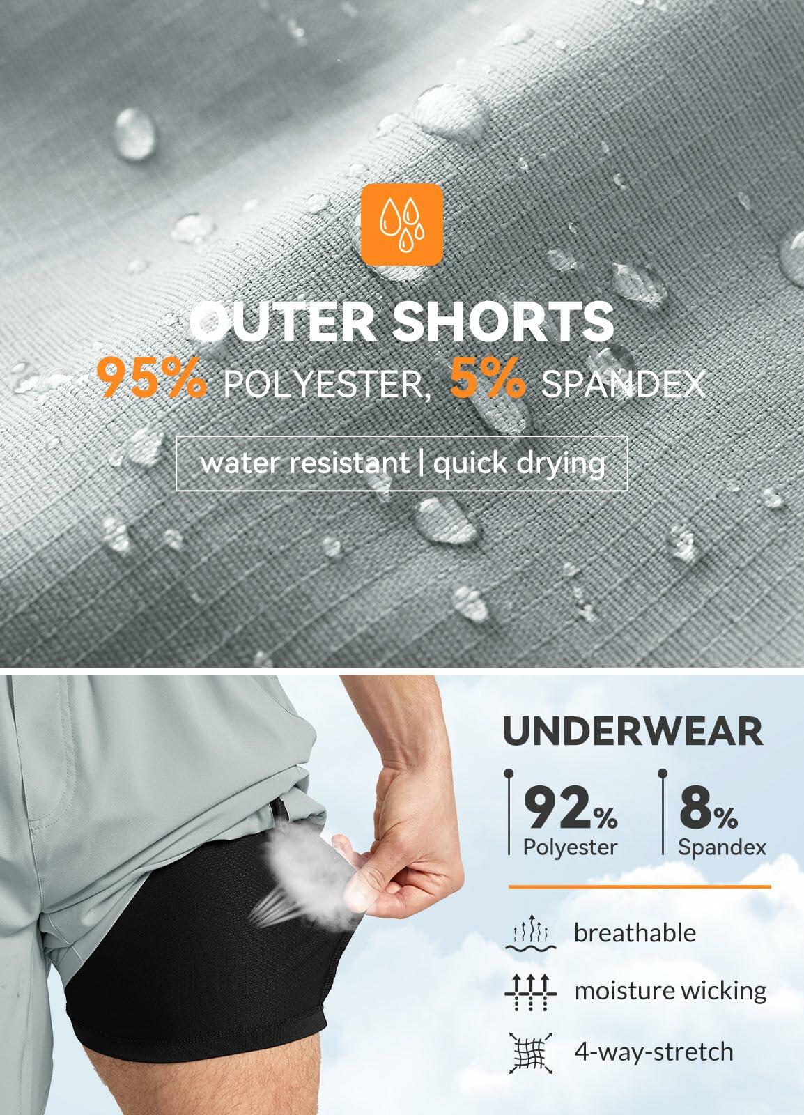 baleaf Men's Mountain Bike Shorts 3D Padded Zipper Pockets Green Size XL