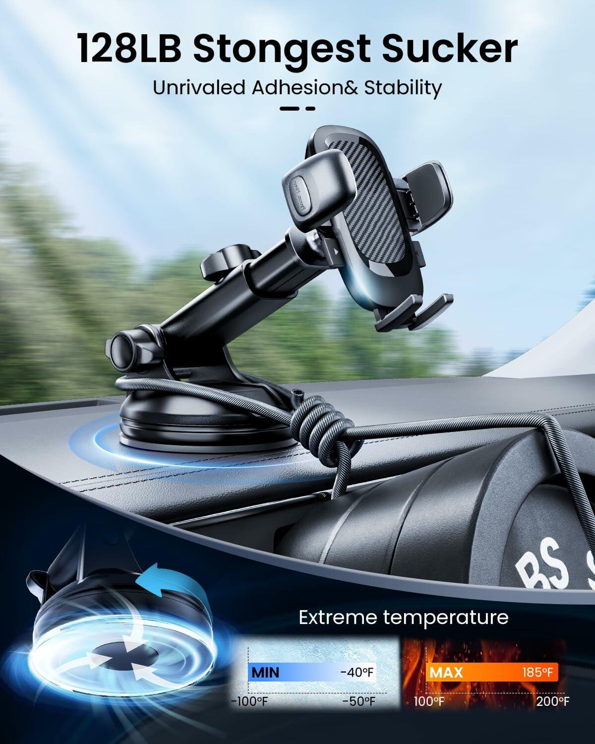 REEVAA Military-Grade Car Phone Holder Ultra Stable Sturdy Black