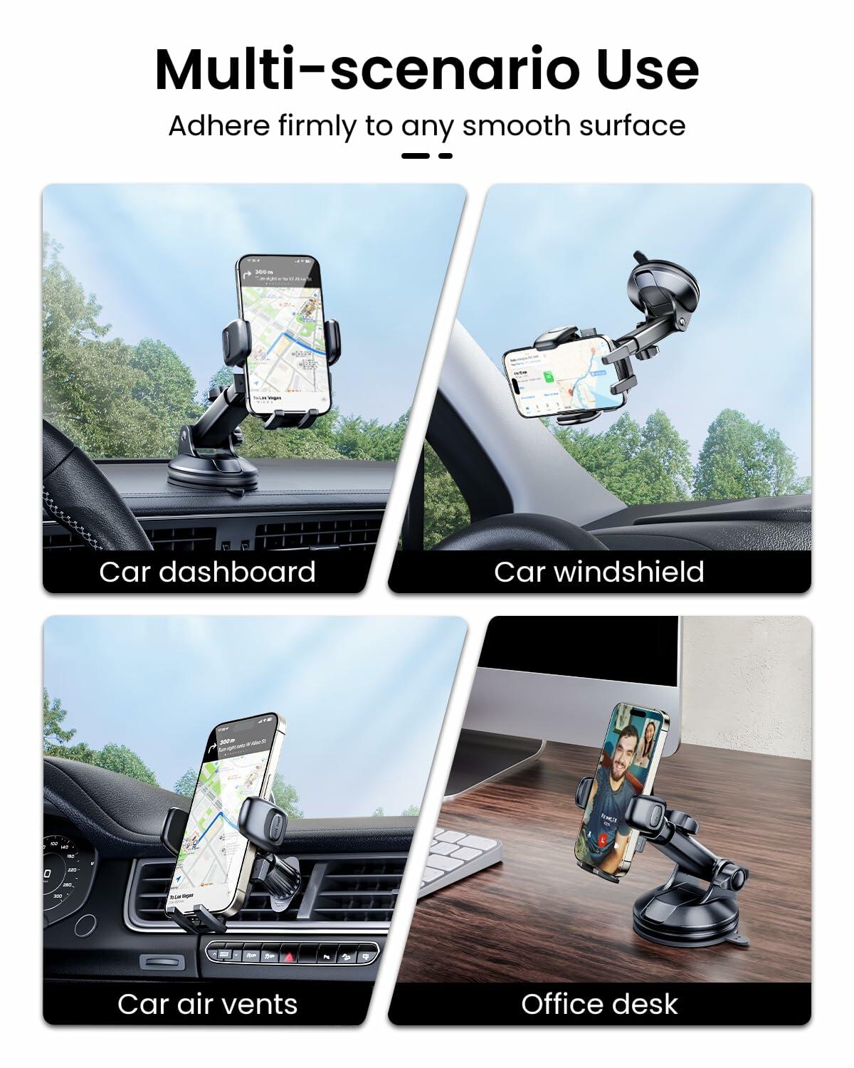 REEVAA Military-Grade Car Phone Holder Ultra Stable Sturdy Black