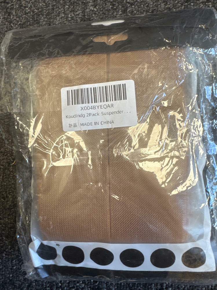 Koudindg 2-Pack Camel 2" Wide X-Back Adjustable Suspenders with 5 Clips