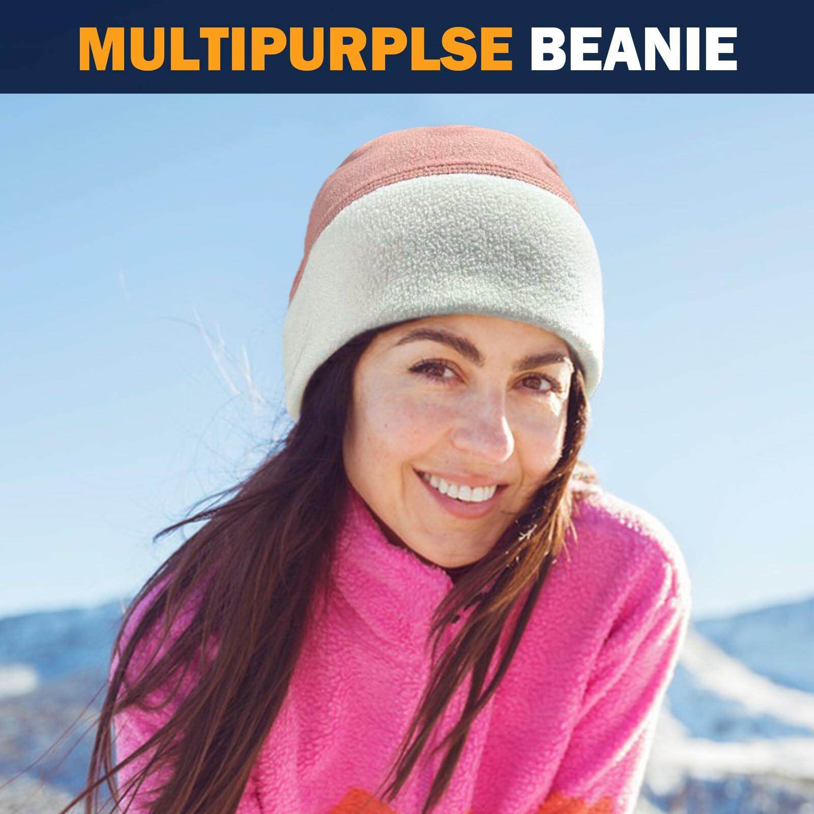 Alpha 4 Pieces Fleece Watch Cap Skull Beanie Winter Warm Windproof One Size