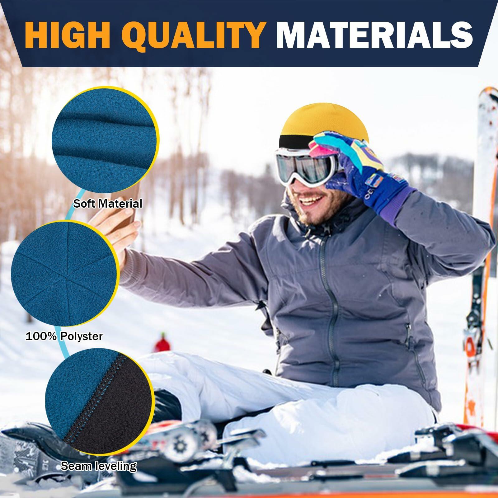 Alpha 4 Pieces Fleece Watch Cap Skull Beanie Winter Warm Windproof One Size