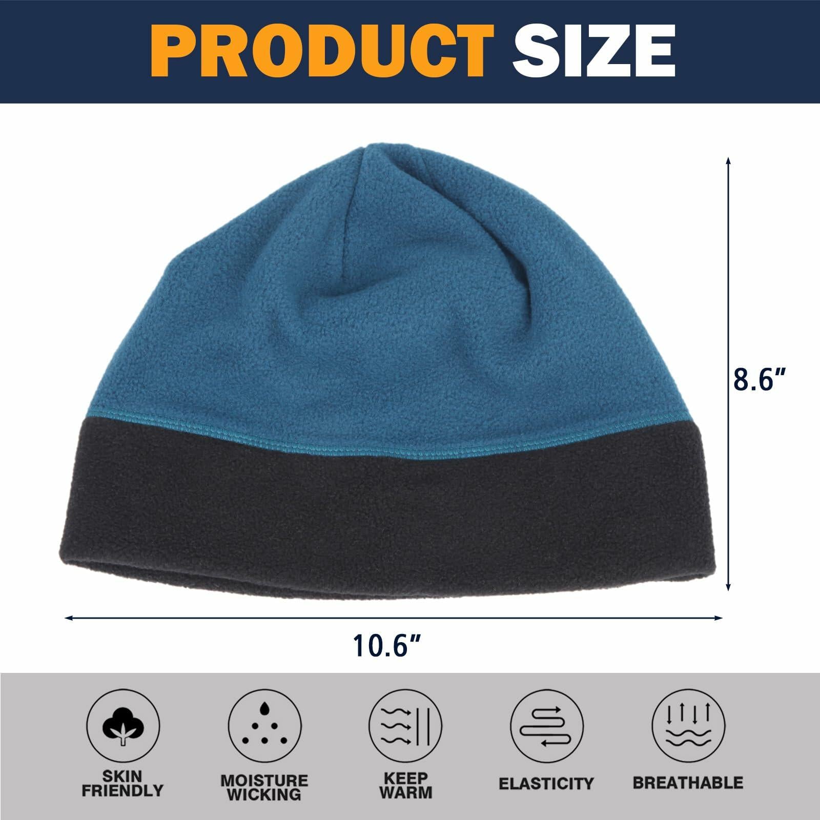 Alpha 4 Pieces Fleece Watch Cap Skull Beanie Winter Warm Windproof One Size