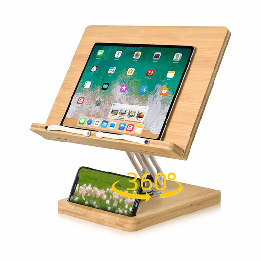 Crocqett Large Foldable Book Stand 13.38x9.4in Clear with Phone Slot